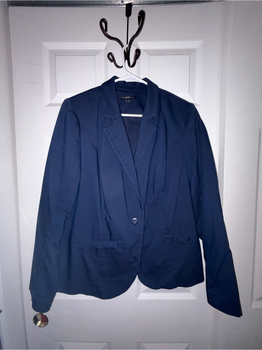 Lane Bryant Navy Single-Button Tailored Blazer